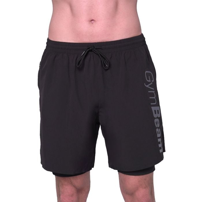 2in1 Shorts Essence Black - GymBeam XXL