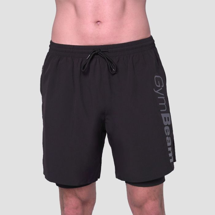 2in1 Shorts Essence Black - GymBeam XXL