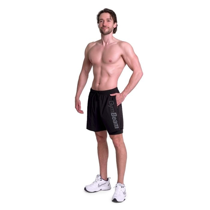 2in1 Shorts Essence Black - GymBeam XXL