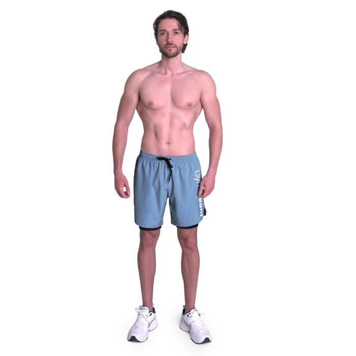 2in1 Shorts Essence Blue - GymBeam XXL