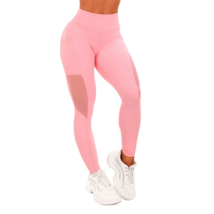 Γυναικείο Κολάν Mesh Panel Pink – GymBeam L