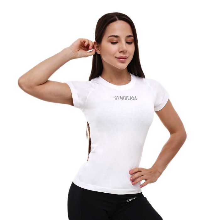 Γυναικείο T-shirt FIT White - GymBeam S