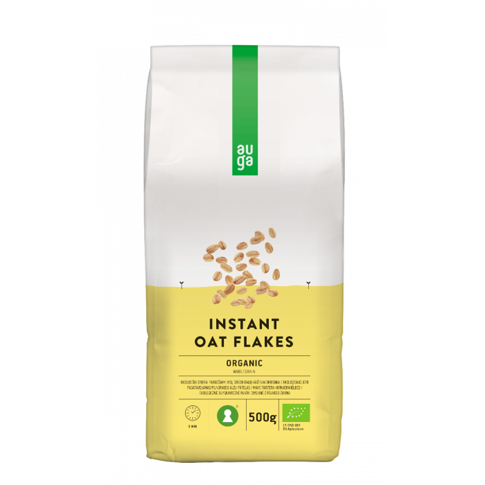 Organic instant wholegrain oat flakes - Auga 
