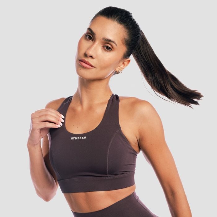 Aura Sports Bra Tee Brown - GymBeam M