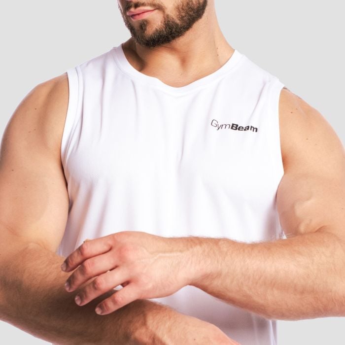 Tanktop Mesh Base White - GymBeam L