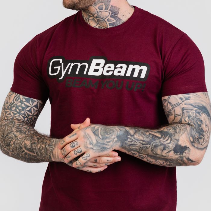 Beam Ανδρικό T-shirt Burgundy - GymBeam L