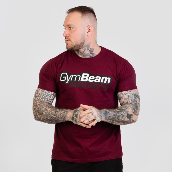 Beam Ανδρικό T-shirt Burgundy - GymBeam