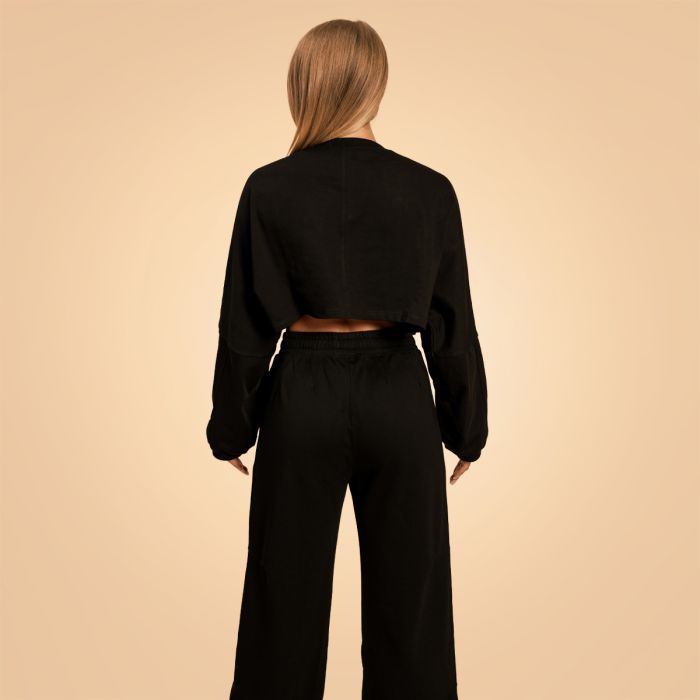 Γυναικείο φούτερ Bliss Cropped Black- BeastPink L