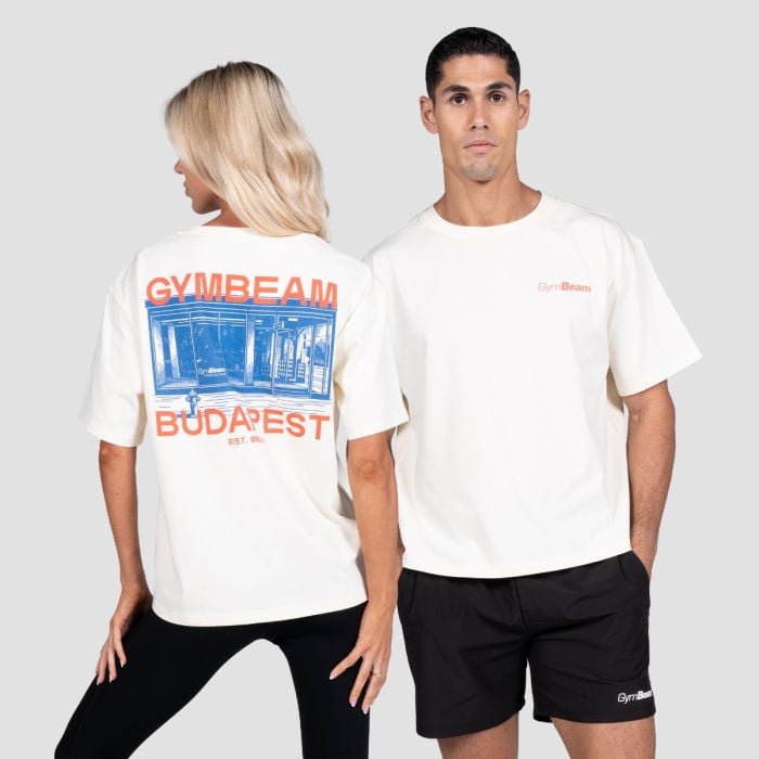 Budapest T-shirt Cream - GymBeam XXL