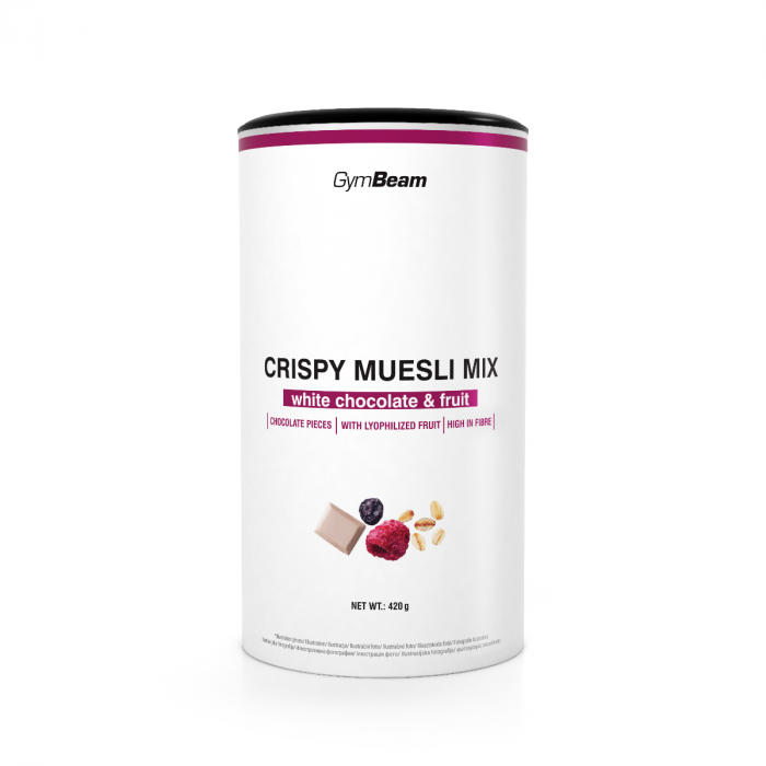 Crispy Muesli Mix – GymBeam 420 g - white chocolate fruit