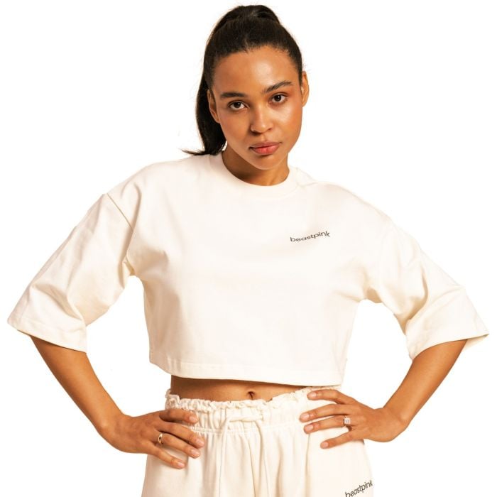 Γυναικείο Cropped Serenity T-Shirt Ivory - BeastPink L