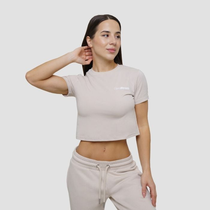 Γυναικείο Agile Cropped T-Shirt Desert- GymBeam L