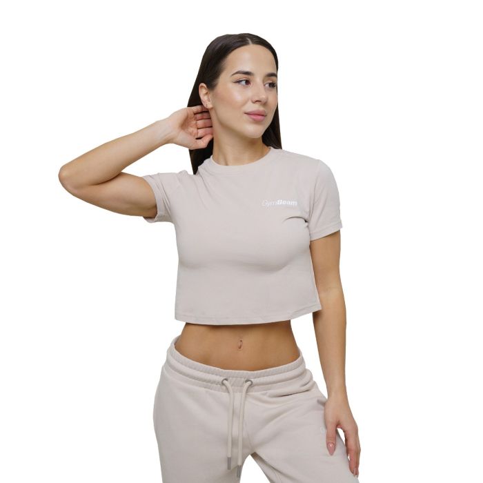 Γυναικείο Agile Cropped T-Shirt Desert- GymBeam L