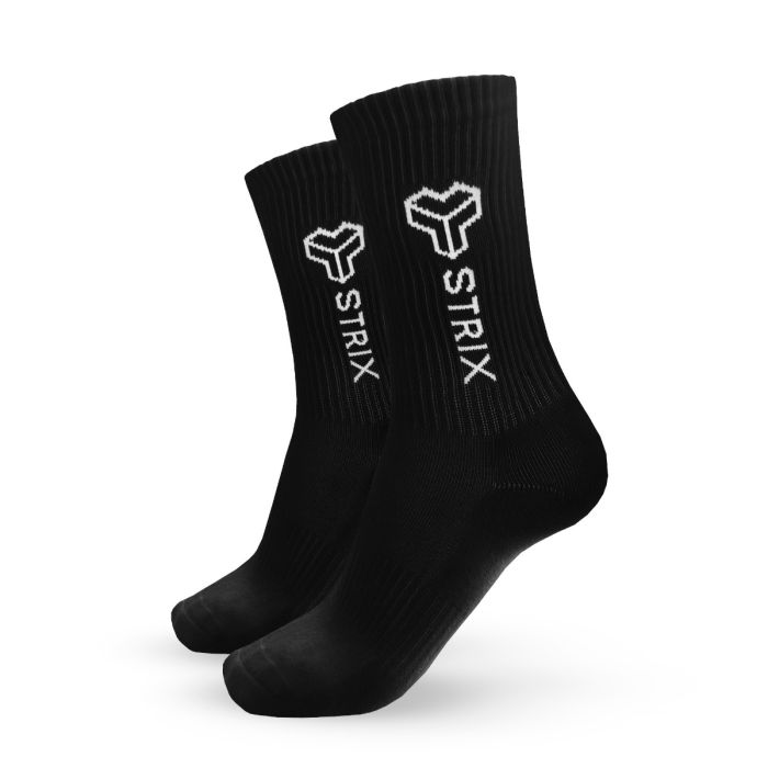 Essential Crew Socks 2Pack Black - STRIX L