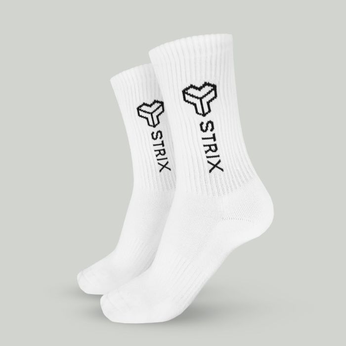 Essential Crew Socks 2Pack White - STRIX L