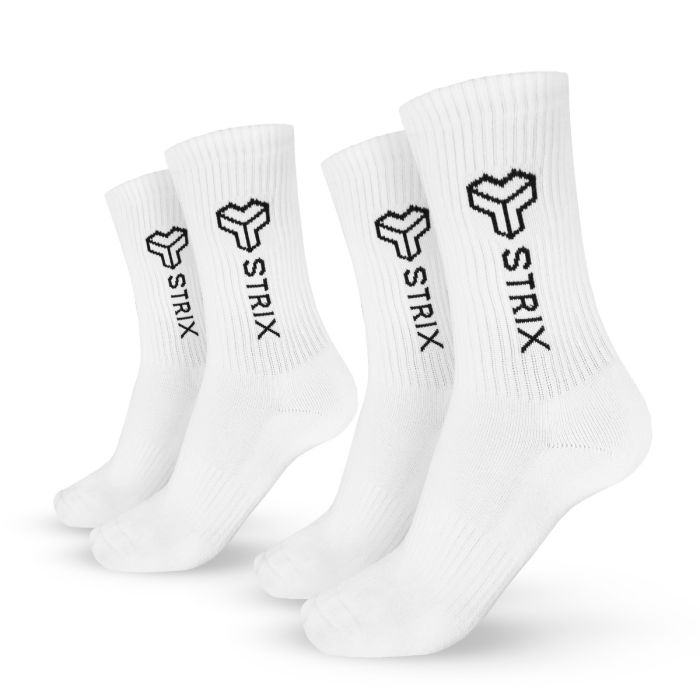 Essential Crew Socks 2Pack White - STRIX L