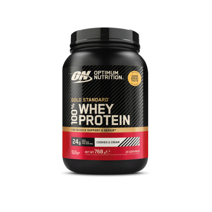 100% Whey Gold Standard - Optimum Nutrition + ΔΩΡΑ 768 g - Κρέμα - Μπισκότο