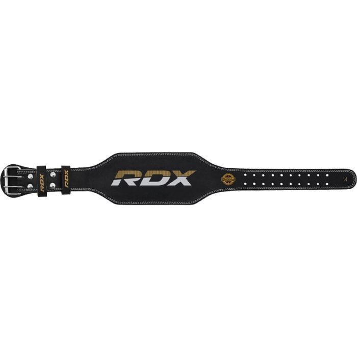 Fitness belt 6“ Leather Black/Gold - RDX Sports XXL