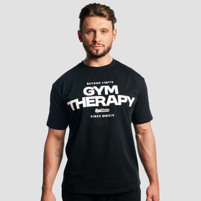 T-Shirt Gym Therapy Black - GymBeam L