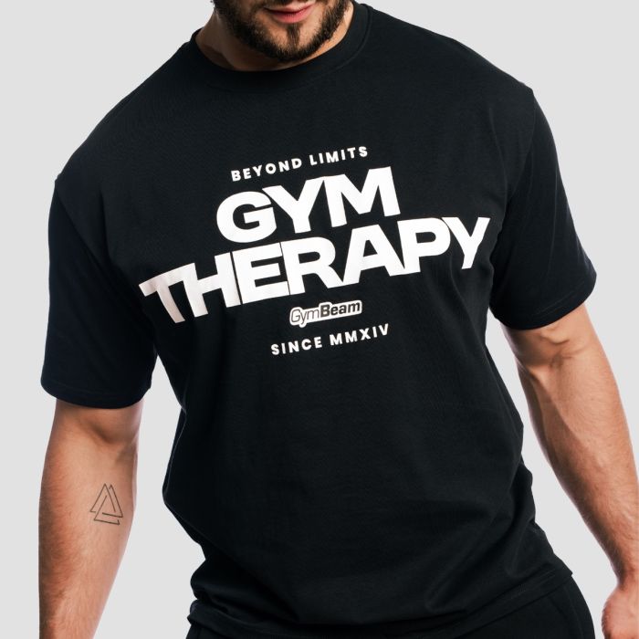 T-Shirt Gym Therapy Black - GymBeam L