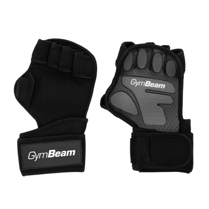 Heavy Grip Fitness Gloves Black - GymBeam S/M