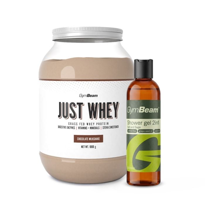 Just Whey Πρωτεΐνη ορού γάλακτος από αγελάδες ελευθέρας βοσκής – GymBeam 1000 g - Μιλκσεικ Σοκολάτας  - 00