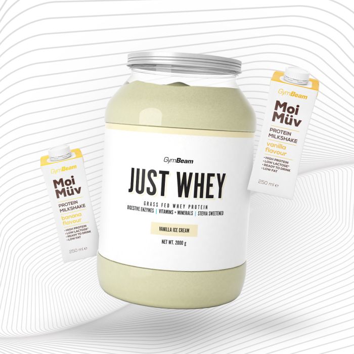 Just Whey Grass-Fed Πρωτεΐνη  – GymBeam 1000 g - Μιλκσεικ Σοκολάτας  - 00