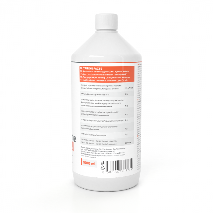 L-Καρνιτίνη - GymBeam 500 ml - Πορτοκάλι