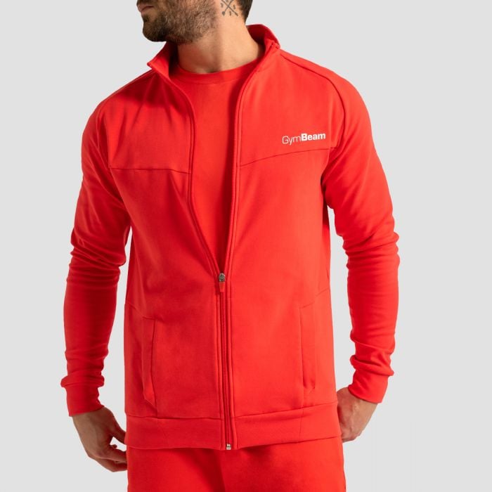 Φούτερ Limitless Zipper  Hot Red- GymBeam XXL