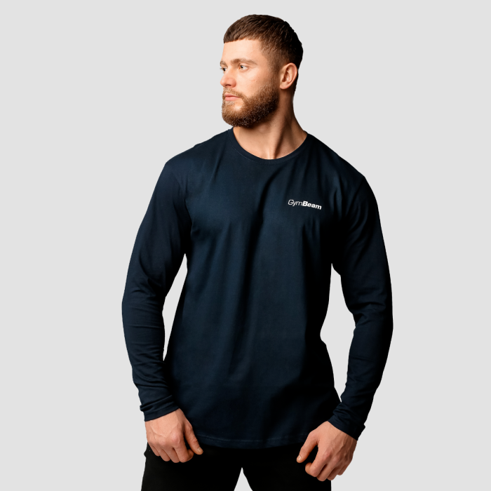 Men‘s Basic Long Sleeve T-Shirt Navy - GymBeam