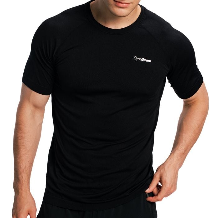 Ανδρικό T-shirt Pulse X Running Black - GymBeam L