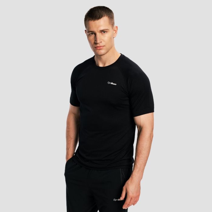 Ανδρικό T-shirt Pulse X Running Black - GymBeam L