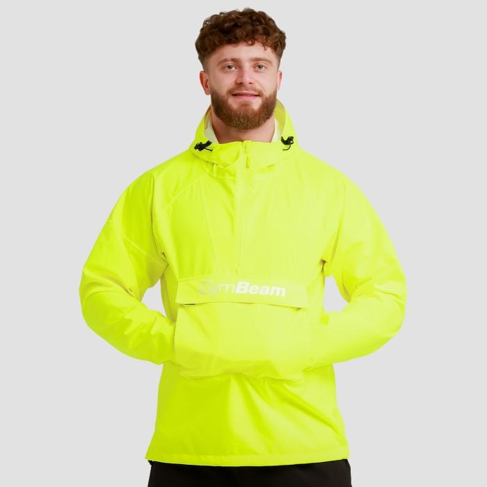 Ανδρικό μπουφάν βροχής Smock κίτρινο neon - GymBeam XXL