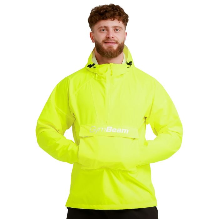 Ανδρικό μπουφάν βροχής Smock κίτρινο neon - GymBeam XXL