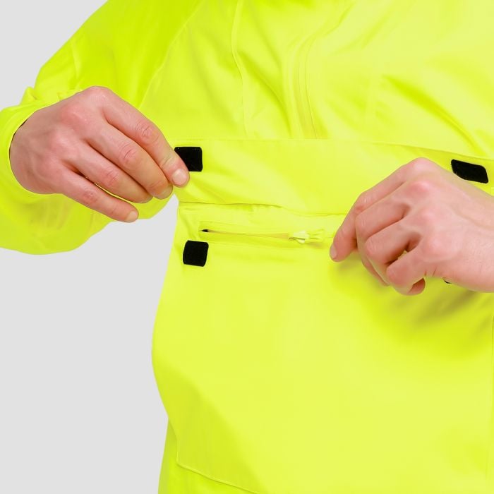 Ανδρικό μπουφάν βροχής Smock κίτρινο neon - GymBeam XXL