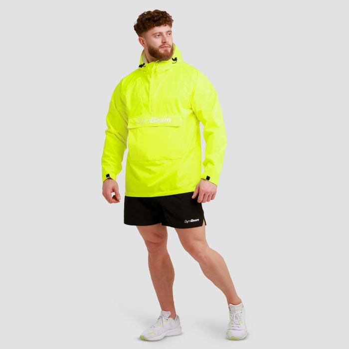 Ανδρικό μπουφάν βροχής Smock κίτρινο neon - GymBeam XXL