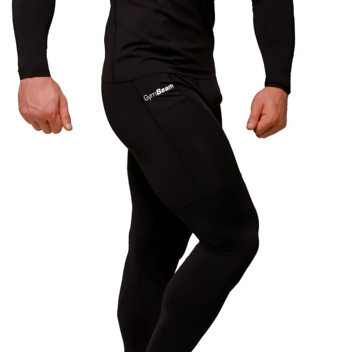Mid Compression Leggings Black - GymBeam XXL