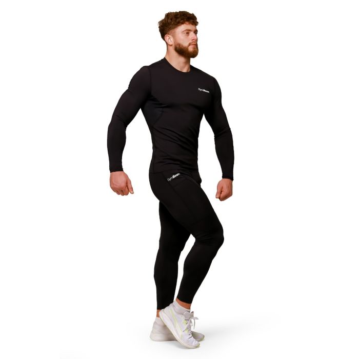 Mid Compression Leggings Black - GymBeam XXL