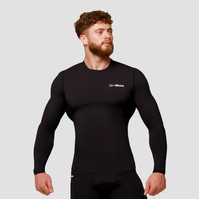 Mid Compression Long Sleeve T-Shirt Black- GymBeam L