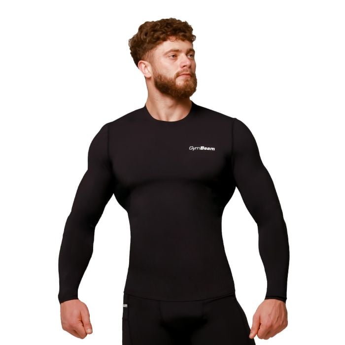 Mid Compression Long Sleeve T-Shirt Black- GymBeam L