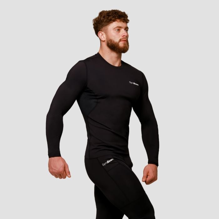 Mid Compression Long Sleeve T-Shirt Black- GymBeam L