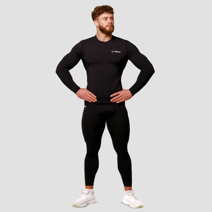 Mid Compression Long Sleeve T-Shirt Black- GymBeam L