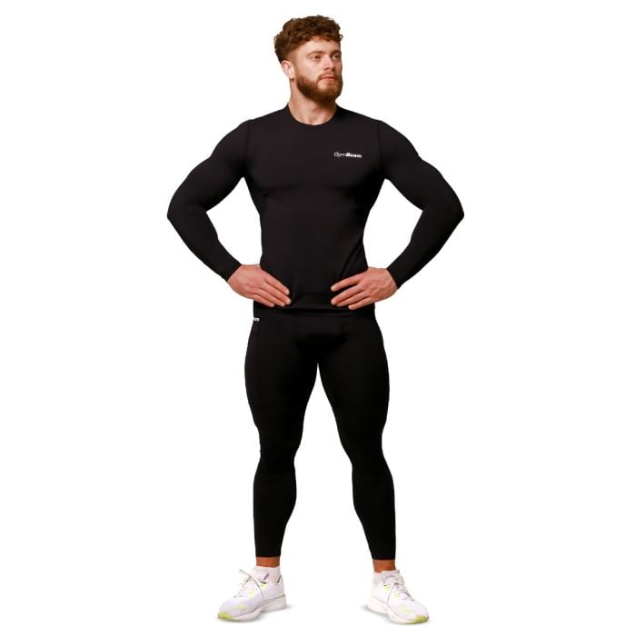 Mid Compression Long Sleeve T-Shirt Black- GymBeam L