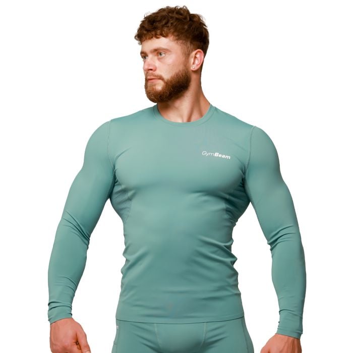 Mid Compression Long Sleeve T-Shirt Blue - GymBeam S