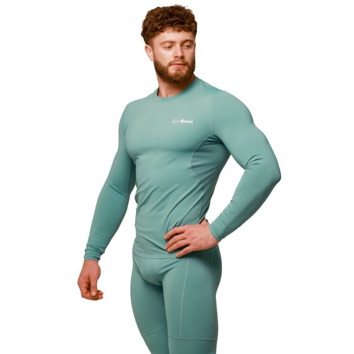 Mid Compression Long Sleeve T-Shirt Blue - GymBeam S