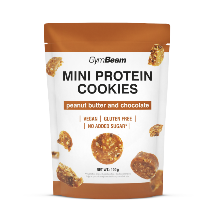 Mini Protein Cookies - GymBeam 100 g - Φυστικοβούτυρο - Σοκολάτα