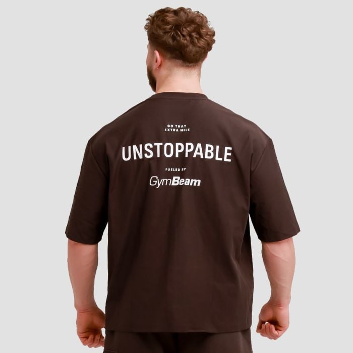 Unstoppable Oversized T-Shirt Brown - GymBeam XXL