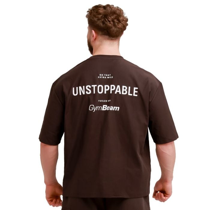 Unstoppable Oversized T-Shirt Brown - GymBeam XXL