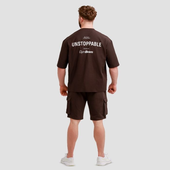 Unstoppable Oversized T-Shirt Brown - GymBeam XXL