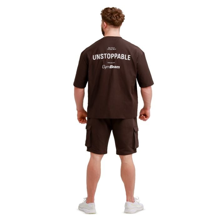Unstoppable Oversized T-Shirt Brown - GymBeam XXL